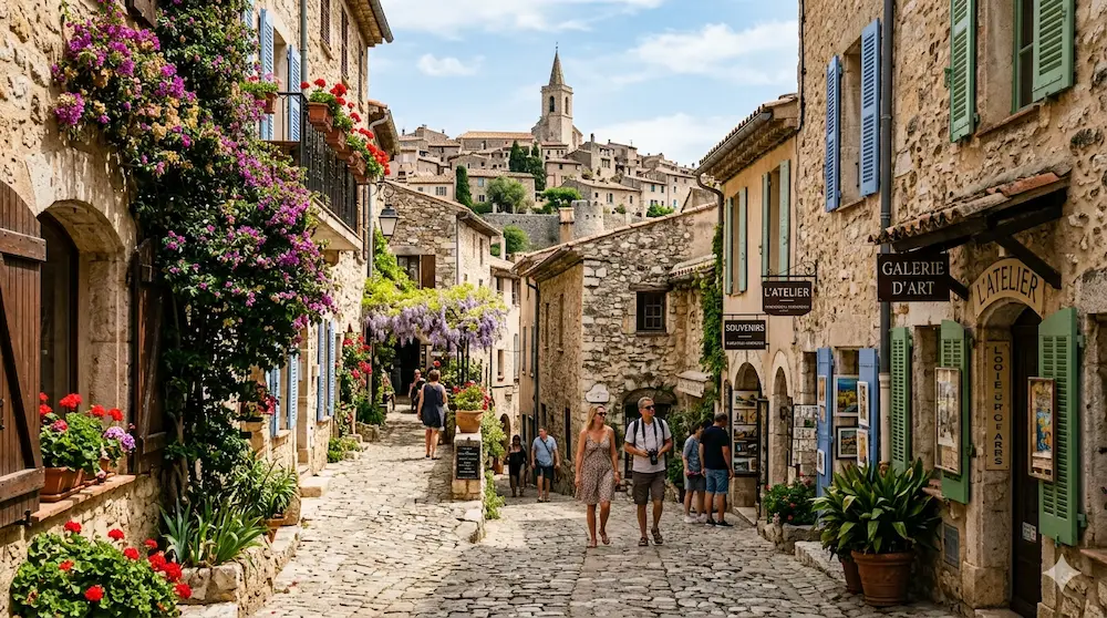 Ruelles typiques de St Paul de Vence Ruelles typiques de St Paul de Vence, entre boutiques d'art et marchés provençaux