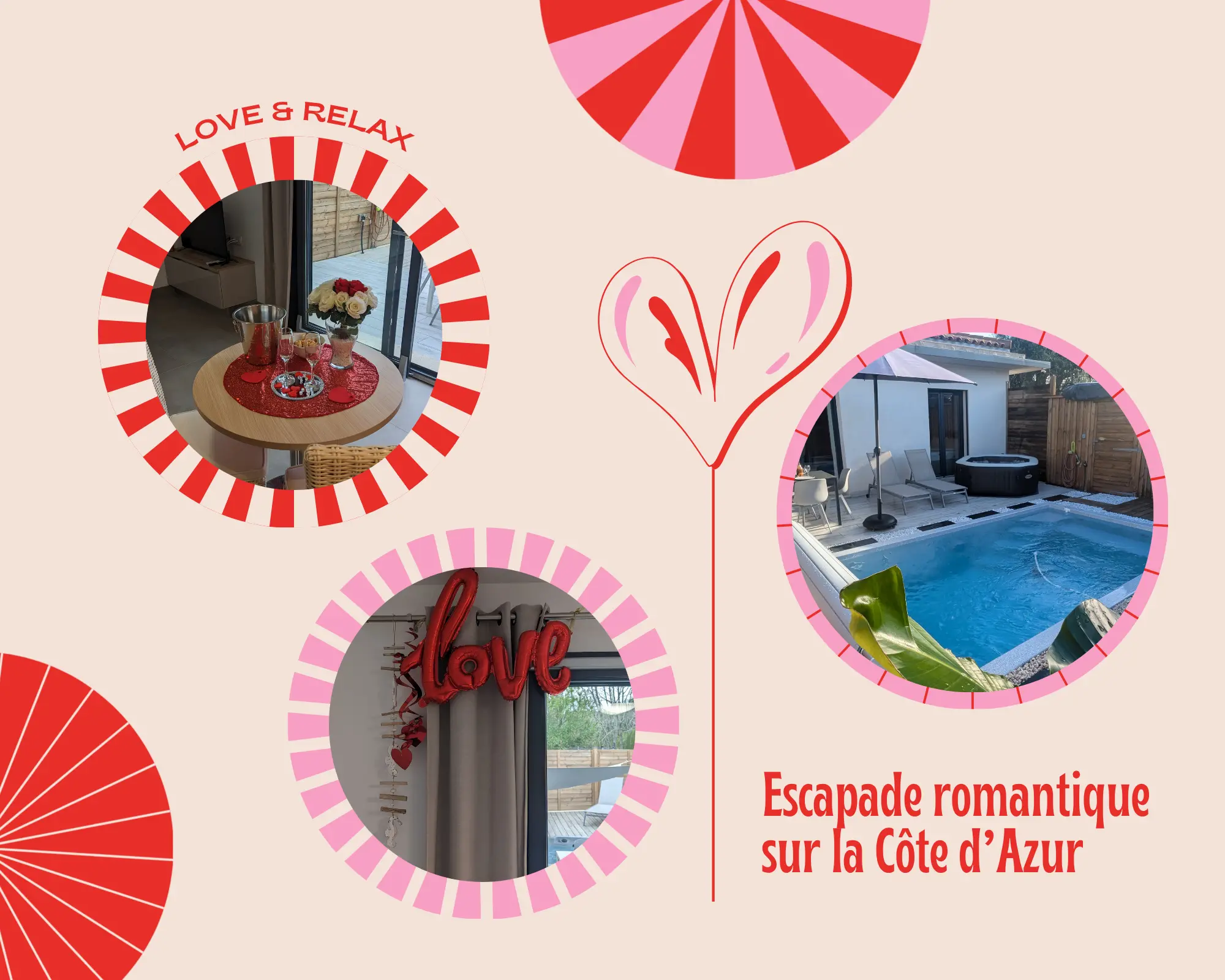 Escapade romantique Côte d’Azur jacuzzi privatif Escapade romantique sur la Côte d’Azur avec piscine chauffée et jacuzzi privatif aux Gîtes Domaine de la Chapelle