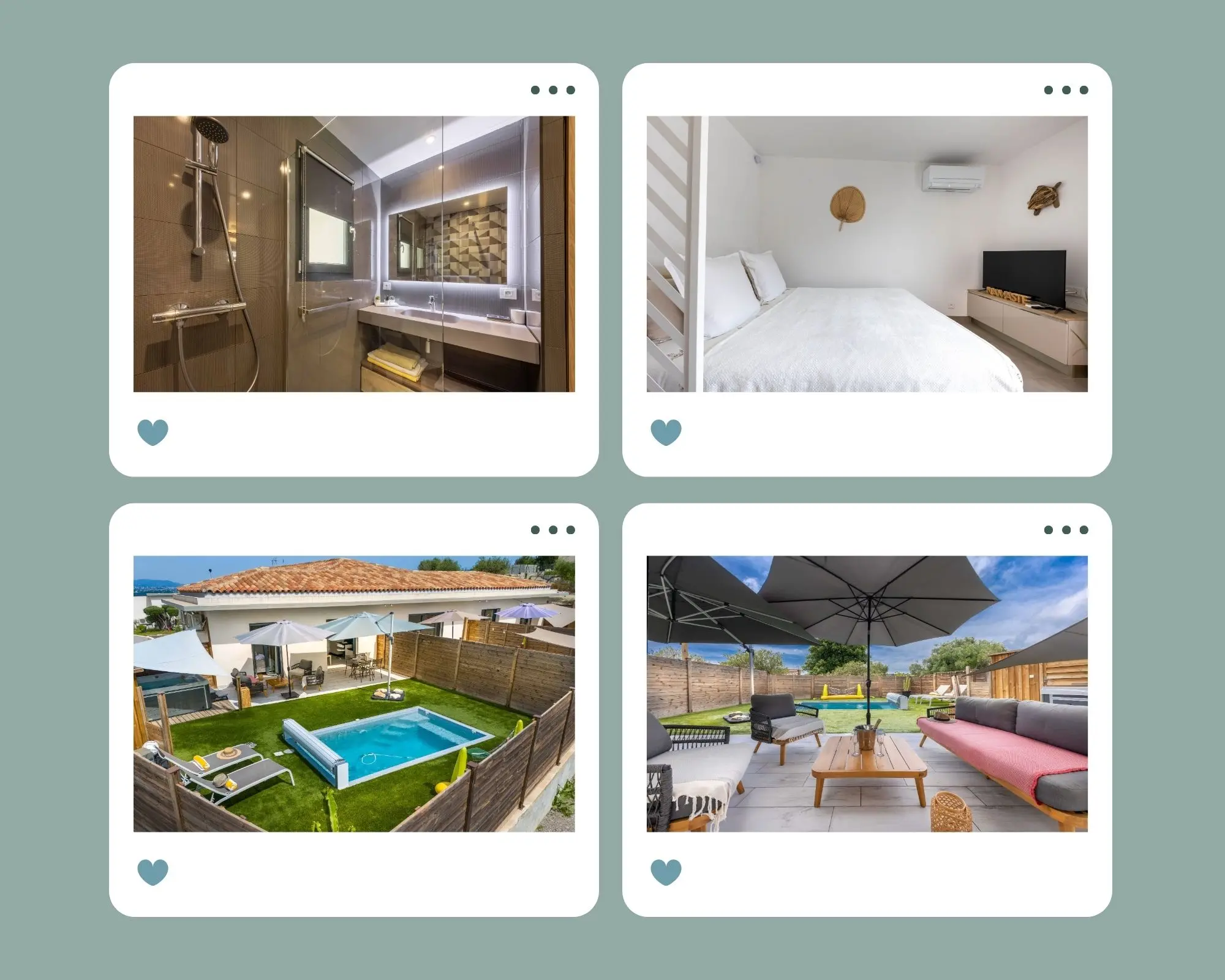 Appartement haut de gamme Côte d’Azur – salle de bain design piscine et terrasse privée Appartement vacances haut de gamme Côte d'Azur salle de bain chambre piscine terrasse