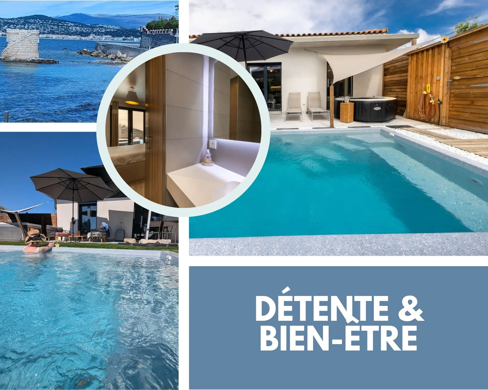 Gîte piscine et jacuzzi privatif Côte d’Azur – détente et bien-être à deux pas d’Antibes Détente bien-être gîte jacuzzi piscine privée Côte d'Azur terrasse et mer