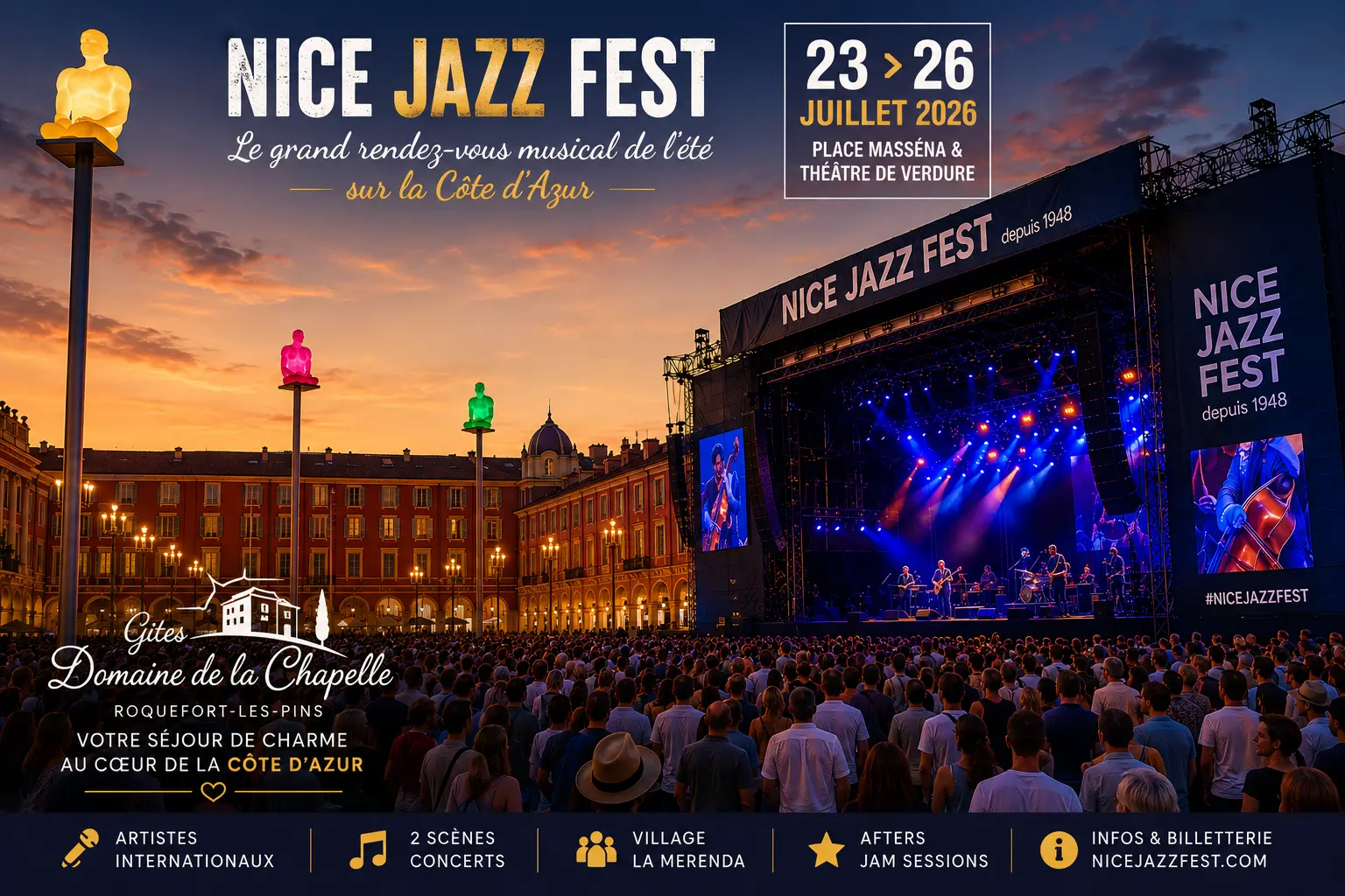 Nice Jazz Fest 2026 Nice Jazz Fest 2026 sur la Place Masséna à Nice sur la Côte d’Azur