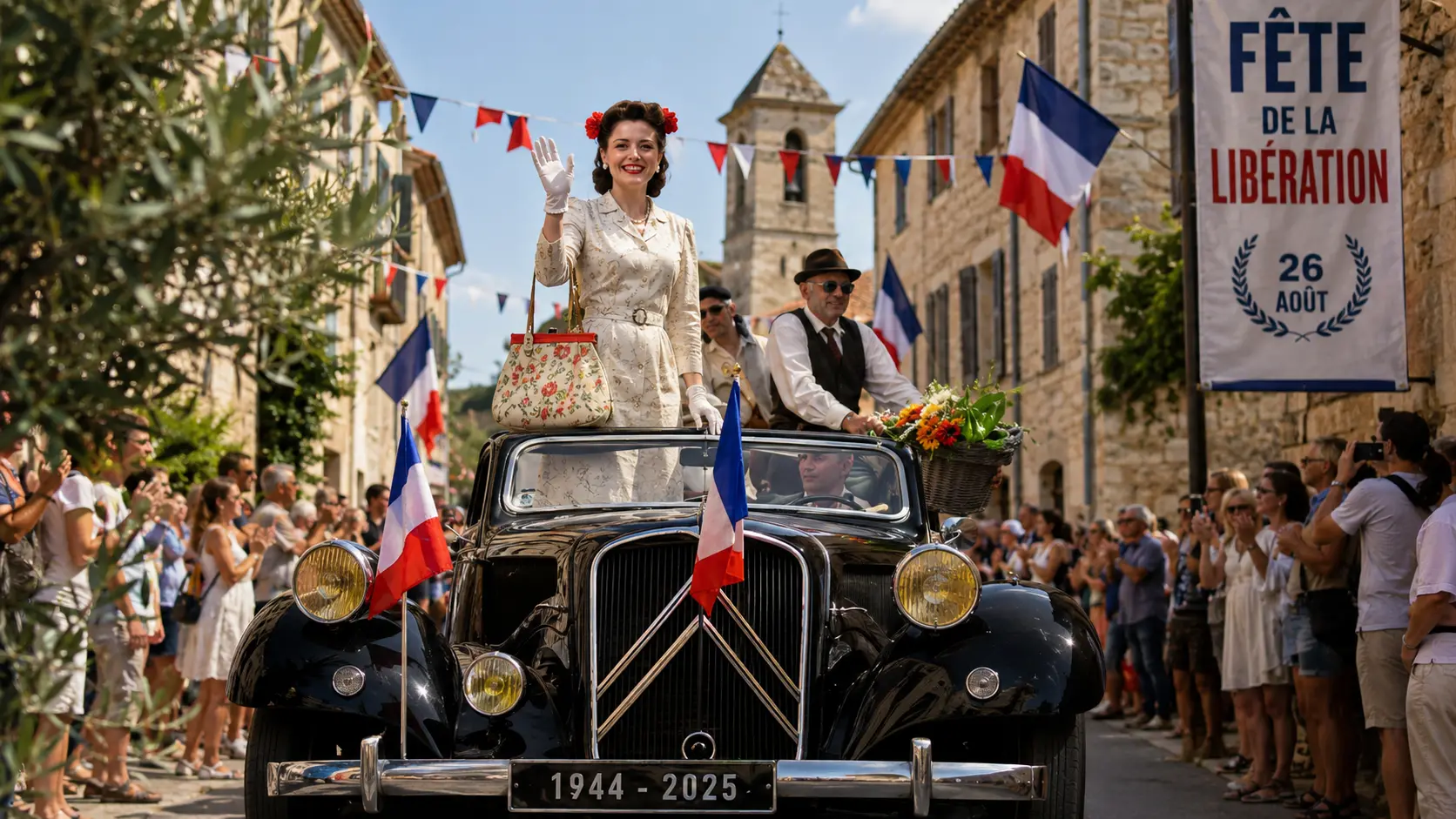 Fête de la Libération à Roquefort-les-Pins Défilé de véhicules historiques lors de la Fête de la Libération à Roquefort-les-Pins